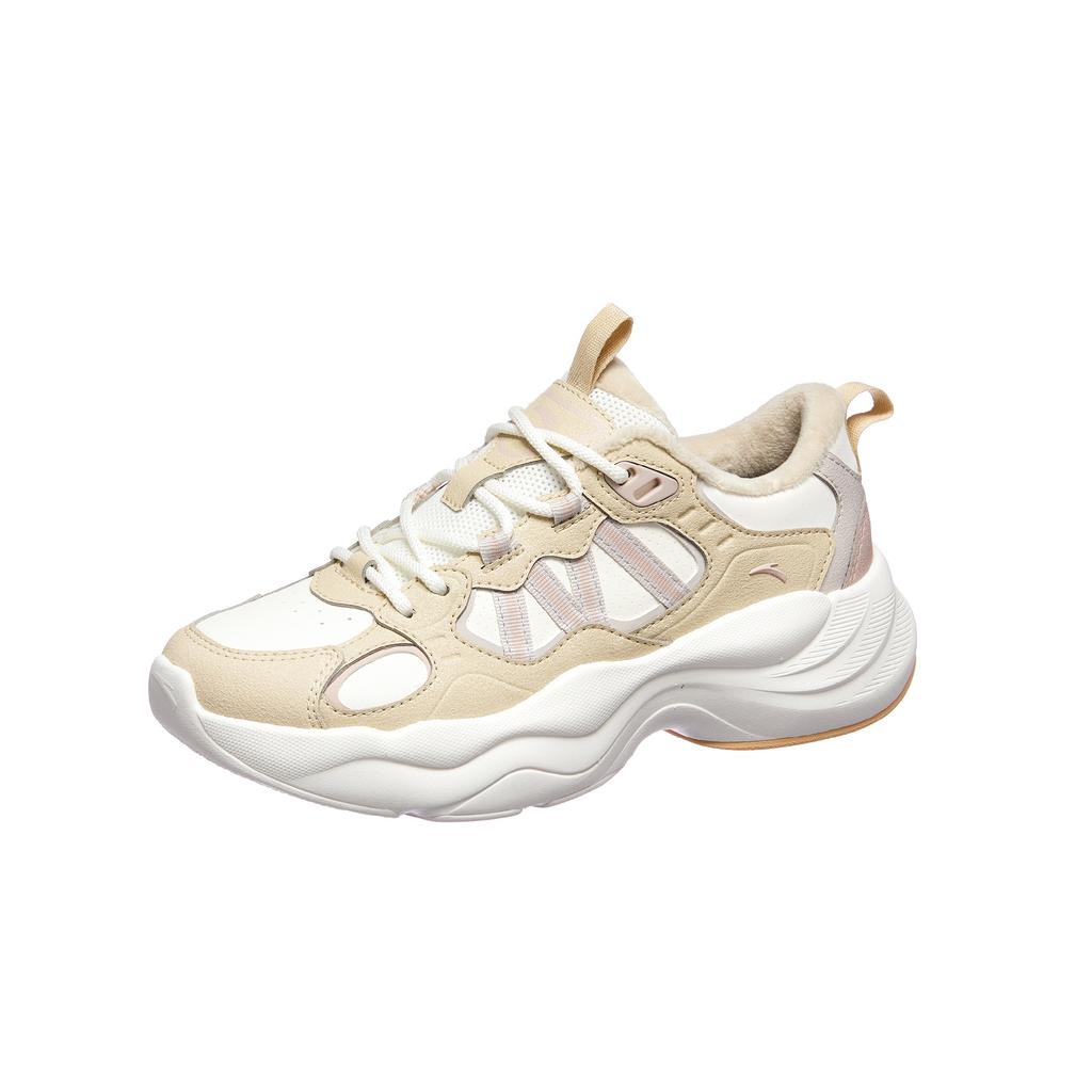 Anta Casual Versatile Comfortable Simple Trendy Shock Absorbing Wear Resistant Warm Low Top Dad Shoes Women sneaker Off-White Gray 122548840-6
