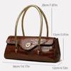 Women's Crocodile Pattern Handbag: Elegant PU Leather Top-Handle Satchel with Gold Chain Straps, Retro Shoulder Bag for Work & Commute
