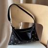 Fashion Rivets Women's Armpit Bag PU Leather Female Shoulder Bag Ladies Hand Bag Sac A Main Black Handbag  Bolsa Feminina Totes