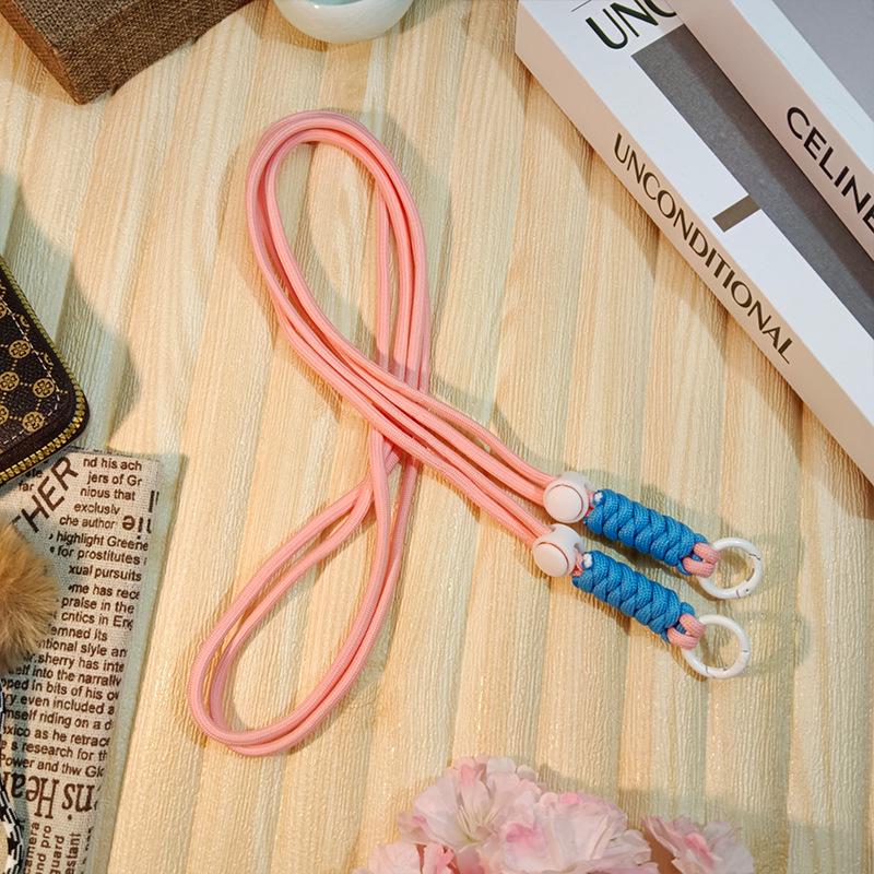 Lanière de téléphone croisée tressée réglable anti-perte avec clip arrière et sangle pour gants de ski