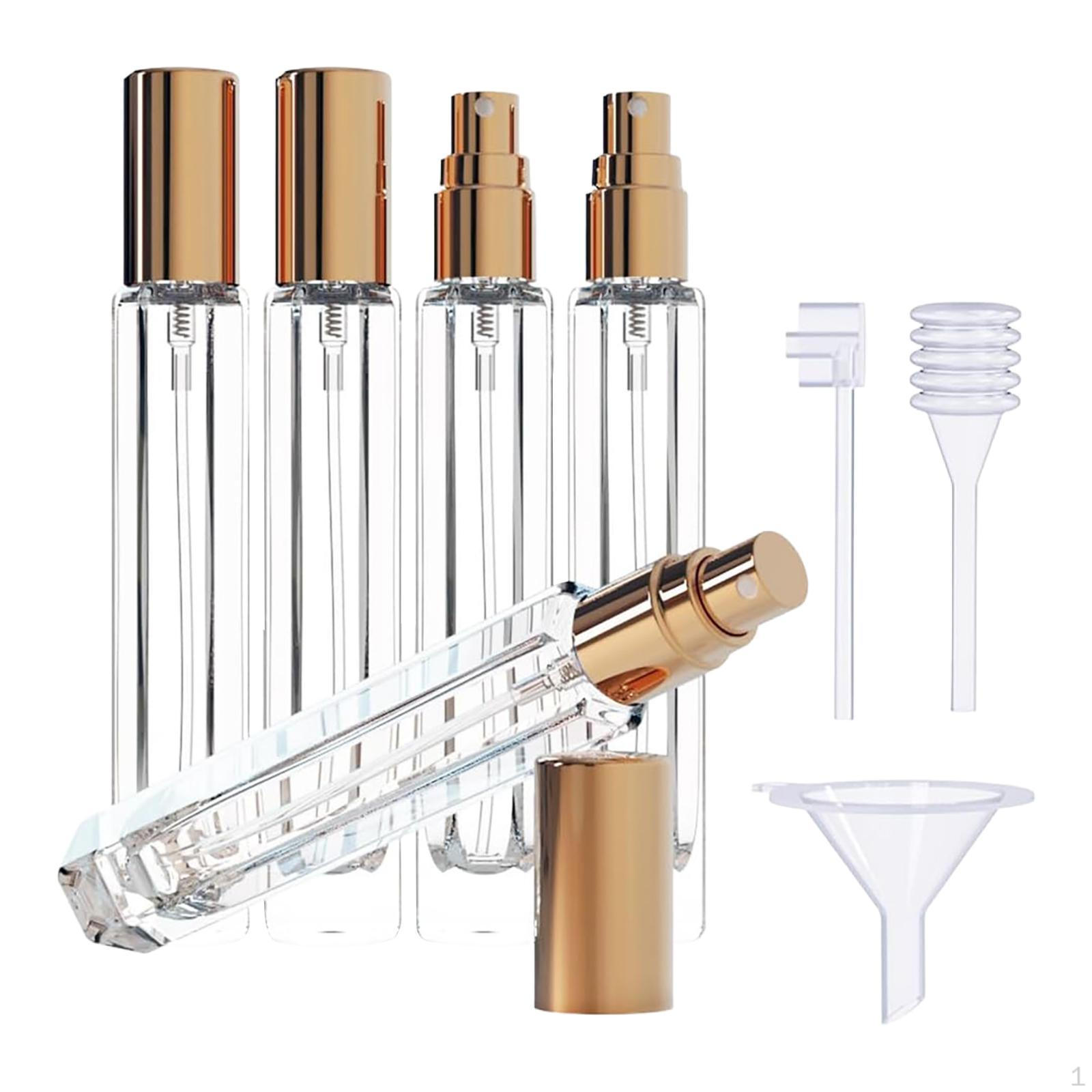 

5 Pack of 10ml Glass Atomizer Bottles with Leakproof Design for Fragrance золотий