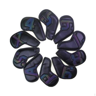 10 Pieces Golf Iron Headcover Set Water-Resistant Numbered Covers