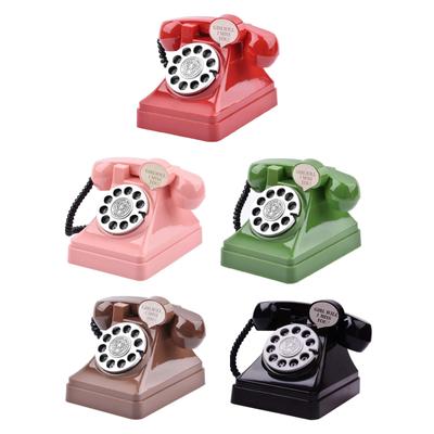 Retro Telephone Piggy Bank Ornaments Cartoon Change Container Phone Money Saving Box for Living Room Home Desktop Bedroom Shelf