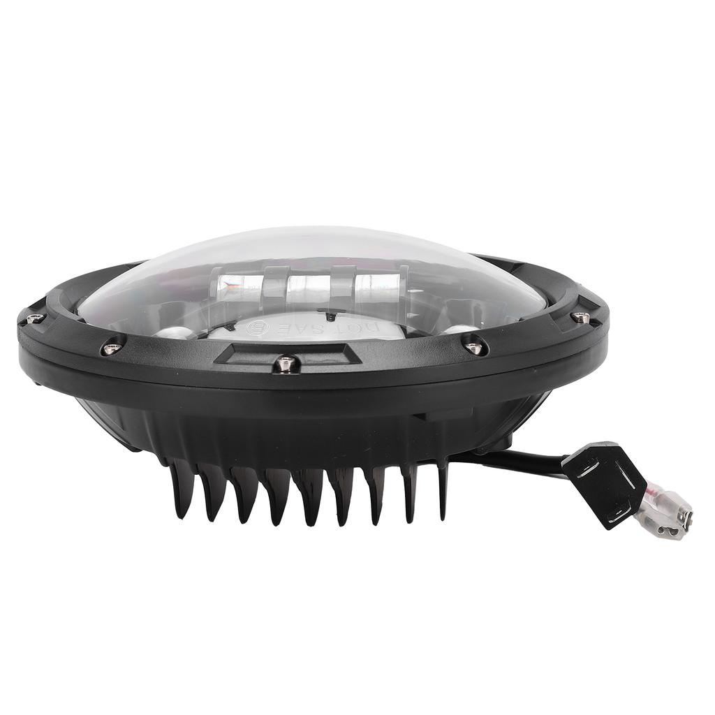 פנס ראש LED 7 אינץ' 75W צבע אור לבן-ענבר עמיד במים IP68 החלפה לוונגלר TJ 1997 2006