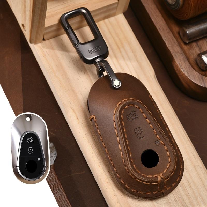 Leather Car Remote Key Fob Case Key Cover For Mercedes Benz 2021 C Class S Class W223 S350 S400 S450 S500 C200 C260 2021