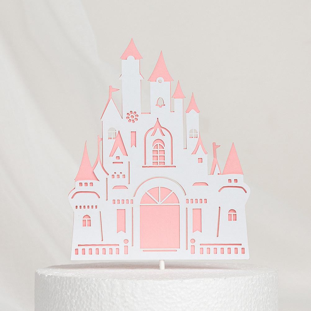 6 Pcs Castle Cake Insert Ornament Decorations Girls Birthday Cupcake Topper Wedding Decorate