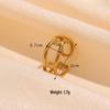 Adjustable Minimalist Geometric Open Stainless Steel Women's Ring - Gold-Plated, Hydraulic Vacuum Finish