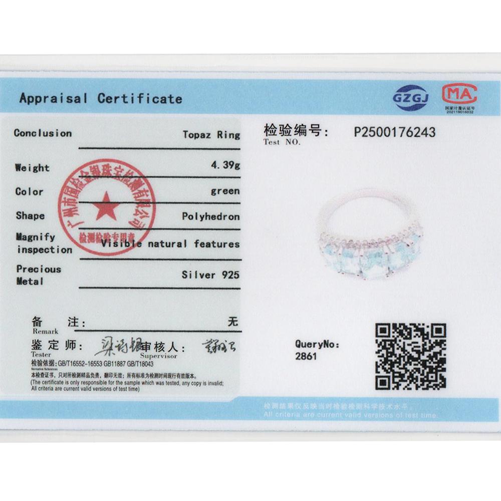 Simple Exquisite Natural Octagonal Sky Blue Topaz Ring 925 Sterling Silver Fine Jewelry for Women's Anniversary and Party Gifts