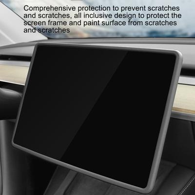 Car Navigation Screen Silicone Frame for Tesla Model 3/Y Perfect Fit Center Console Display Screen Protector Cover Car Interior Accessories