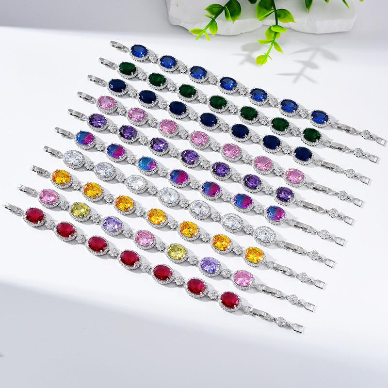 Zircon Bracelet, High-End Bracelet, Light Luxury Design, Jewelry, Colorful Treasure, Purple Accessories.