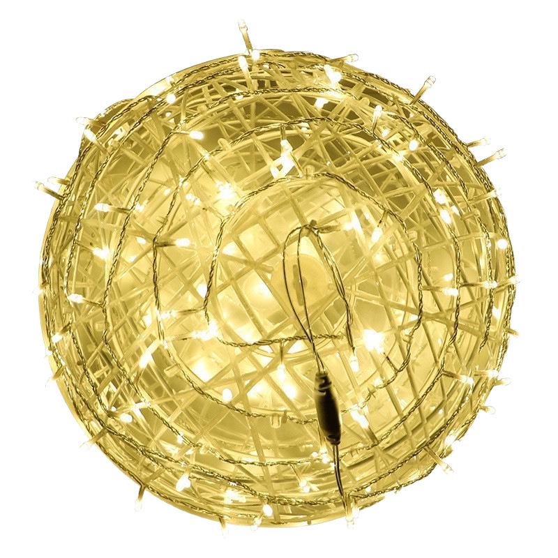 Outdoor Waterproof LED Rattan Ball String Lights for Tree Decoration - Flashing Holiday Lighting for Christmas and Spring Festival