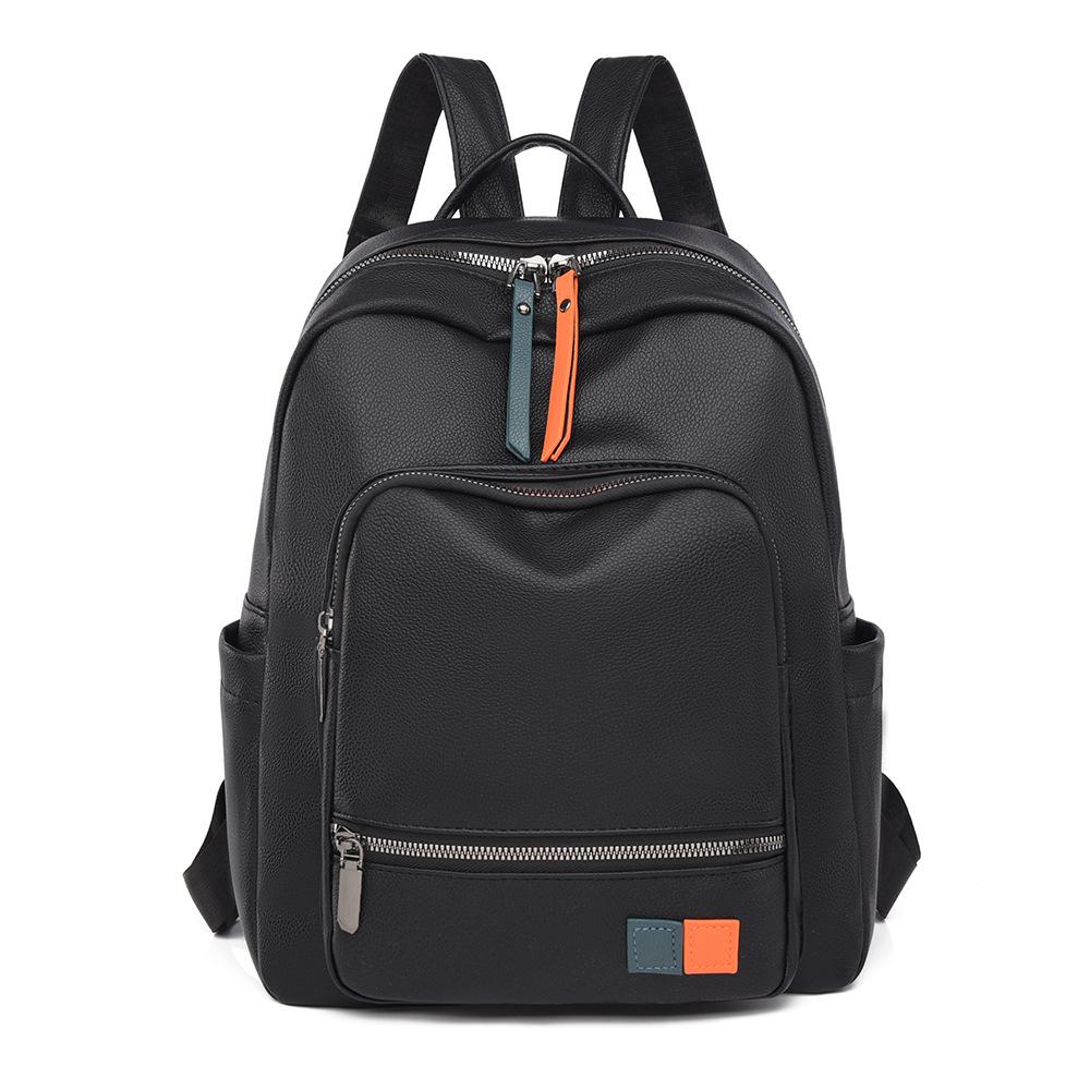 Fashion retro simple backpack new versatile leisure travel backpack soft leather niche commuter college student schoolbag