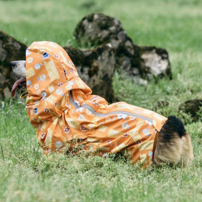 Stylischer Welsh Corgi Hund, wasserdichter Hunde-Regenmantel, Overall, Haustierkleidung, Regenbekleidung, Hundekleidung mit reflektierendem Streifen für kleine, mittelgroße und große Hunde