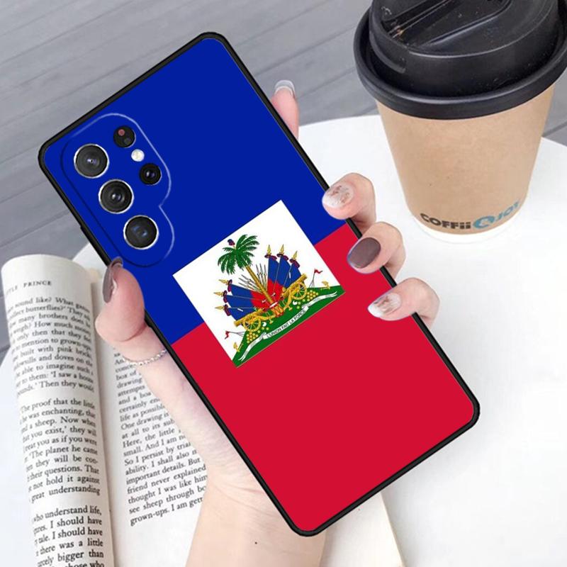 Haiti Haitian Flag phone case Cover For Samsung Galaxy S24 S25 Ultra S21 S22 Ultra S10E Note 10 Plus Note 20 FE S23