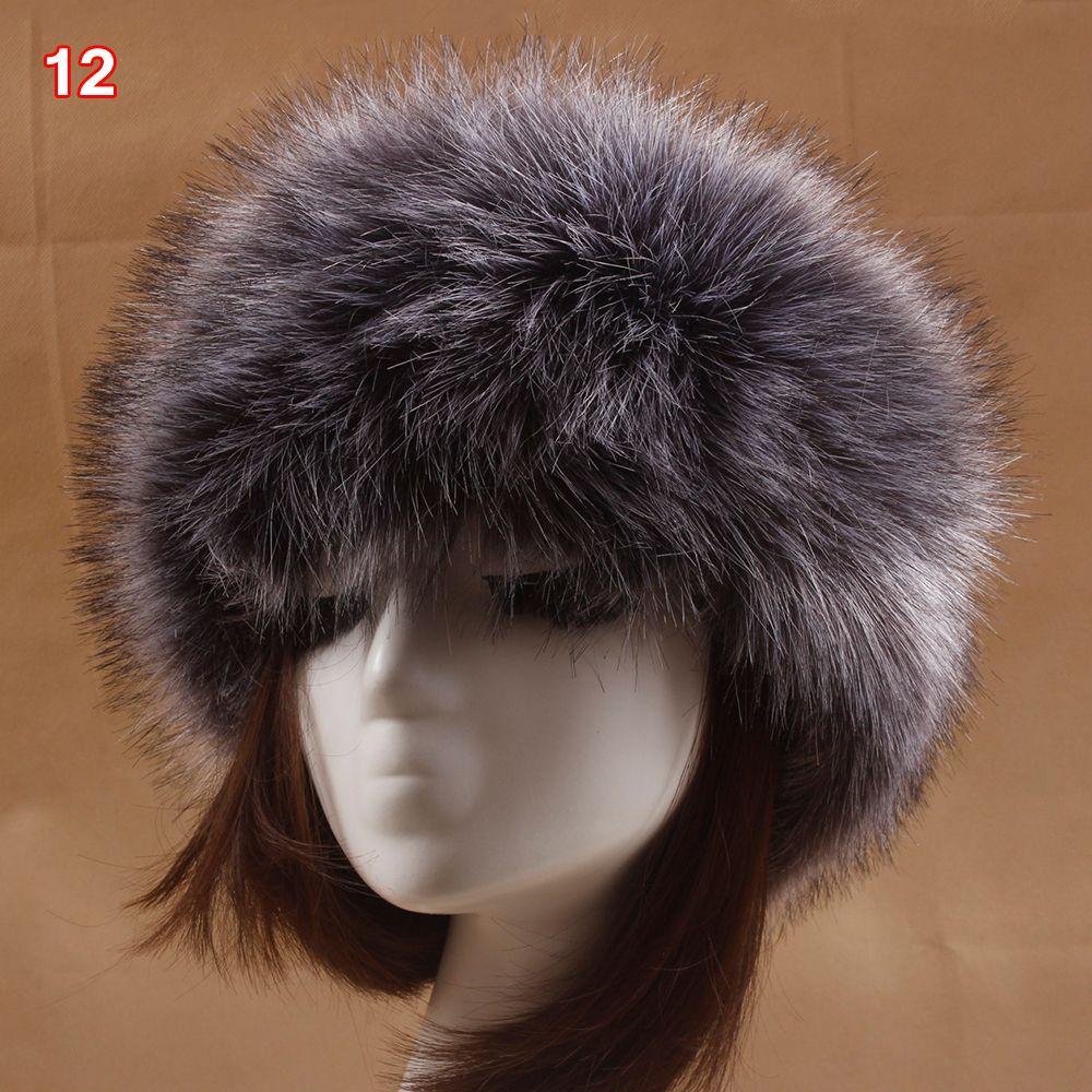 Fashion Winter Earwarmer Thick Fluffy Women Russian Cap Headband Hat Faux Fur
