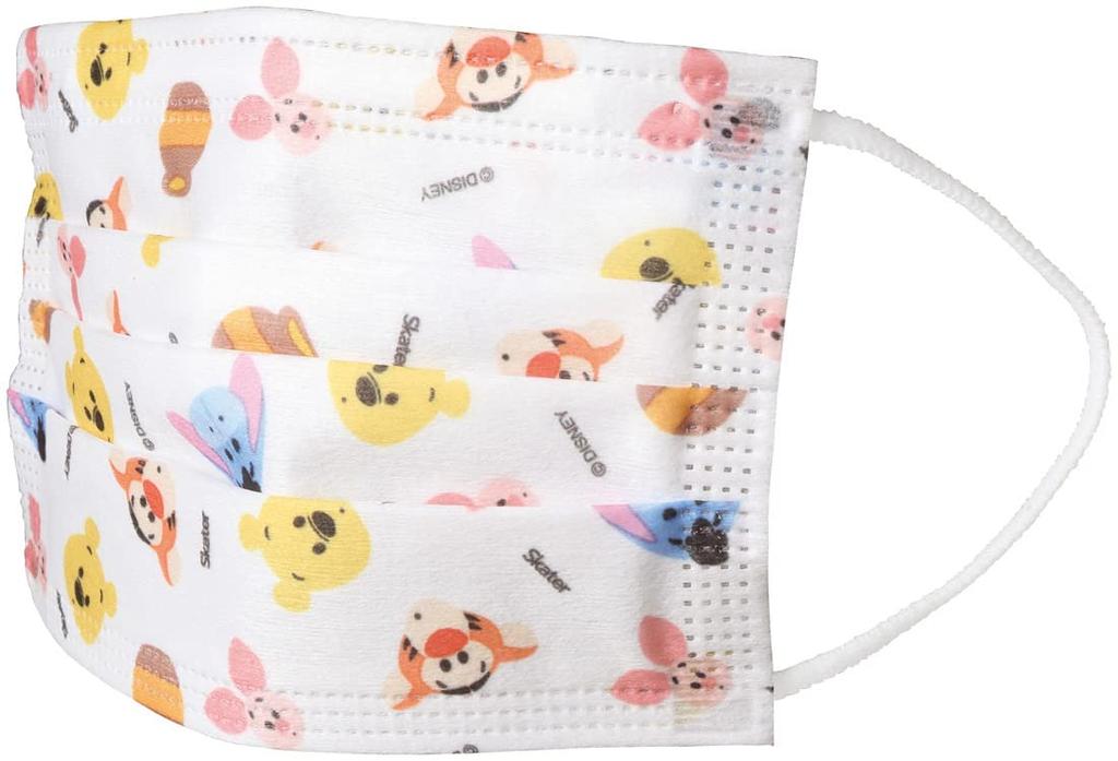 Skater Nonwoven Masks for Disney Winnie the Pooh Children, Three-Layer Construction, 30-Count, Extra-Large, Boxed, Design, MSKP30-A