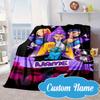 Custom Name Vibrant Anime KPop  Blanket bed sofa Blanket Flannel Blanket for Camping, Hiking, Picnic Essentials,gift for Fan family
