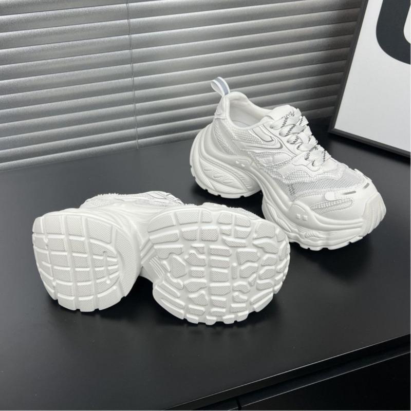 Leather Daddy Shoes Trendy New Spring Breathable Mesh Casual Sports Running Shoes Women's Autumn Red Women's Shoes