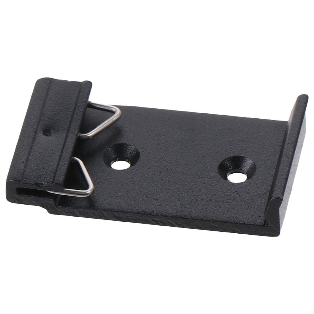 4Pcs 1.02 Width DIN Rail Mount Clip Black Universal Snap in Din-Rail Mounting Brackets Aluminum Alloy DIN Rail Fixed Clamp