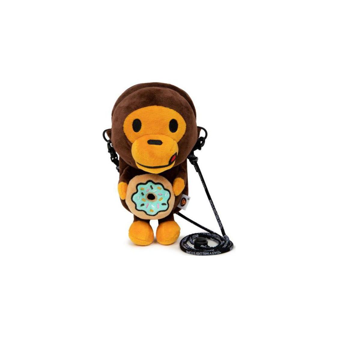 A Bathing Ape Baby Milo Logo Cartoon Trend Velvet Shoulder Crossbody Bag Coin Purse Phone Bag Unisex bags Brown Multicolor OMXBGW4204XXK Brown/Multicolor