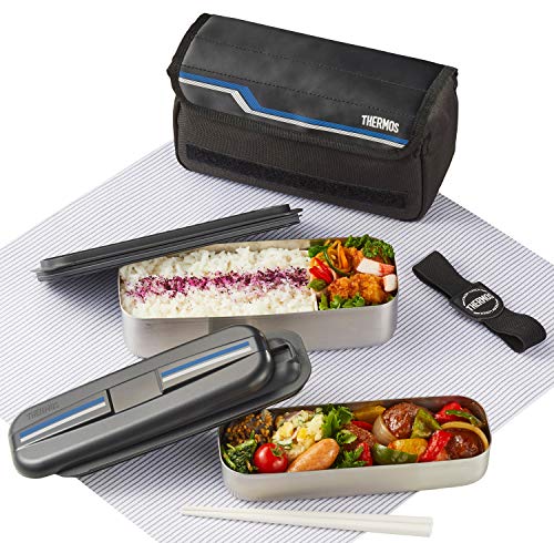 Thermos Edelstahl Frische Lunchbox 1100ml Linie Schwarz DSD-1104W L-BK