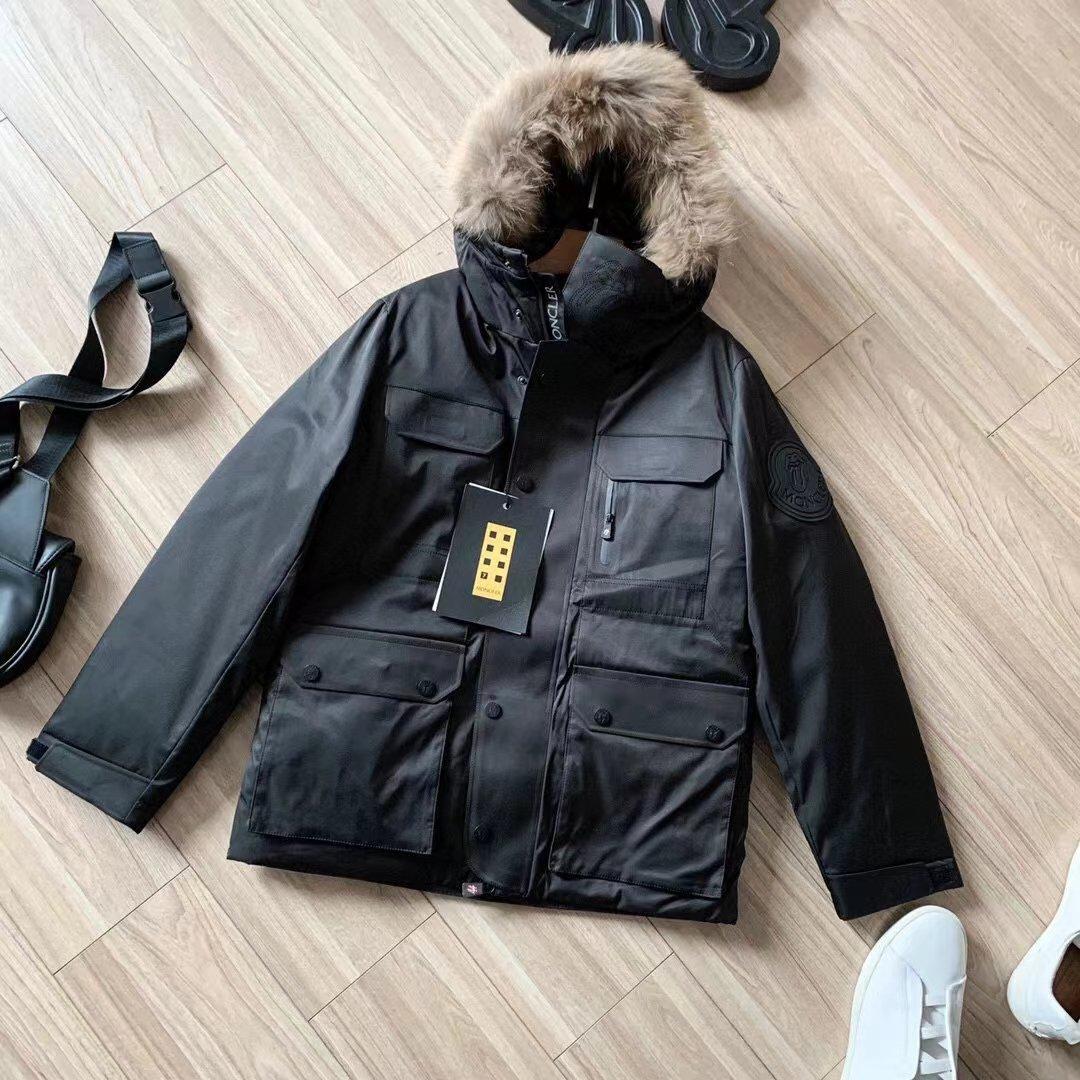 

Новая пуховая куртка для пары с воротником-стойкой и капюшоном, утепленная куртка с большим меховым воротником, трендовая рабочая одежда 3XL