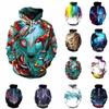 Vibrant Skull Print Digital Pullover Hoodie For Men Comfortable Loose Fit