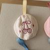 Cute Plaid Strawberry Embroidery Travel Underwear Storage Bag Portable Round Bra Lingerie Organizer Pouch For Women Trip