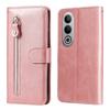 For OnePlus Nord CE4 5G/Oppo K12 Case Calf Texture PU Leather Zipper Pocket Wallet Phone Cover