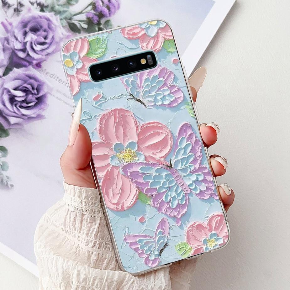 

For Samsung Galaxy S10 S10e S10+ Case Cute Cat Luxury Painted Cover Soft Silicone Phone Case For Samsung S10 Plus S 10 S10e Bags For Galaxy S10e