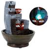 LED Tabletop Water Fountain Resin Desktop Crafts Ornaments Home Decoration AccessoriesEU Plug