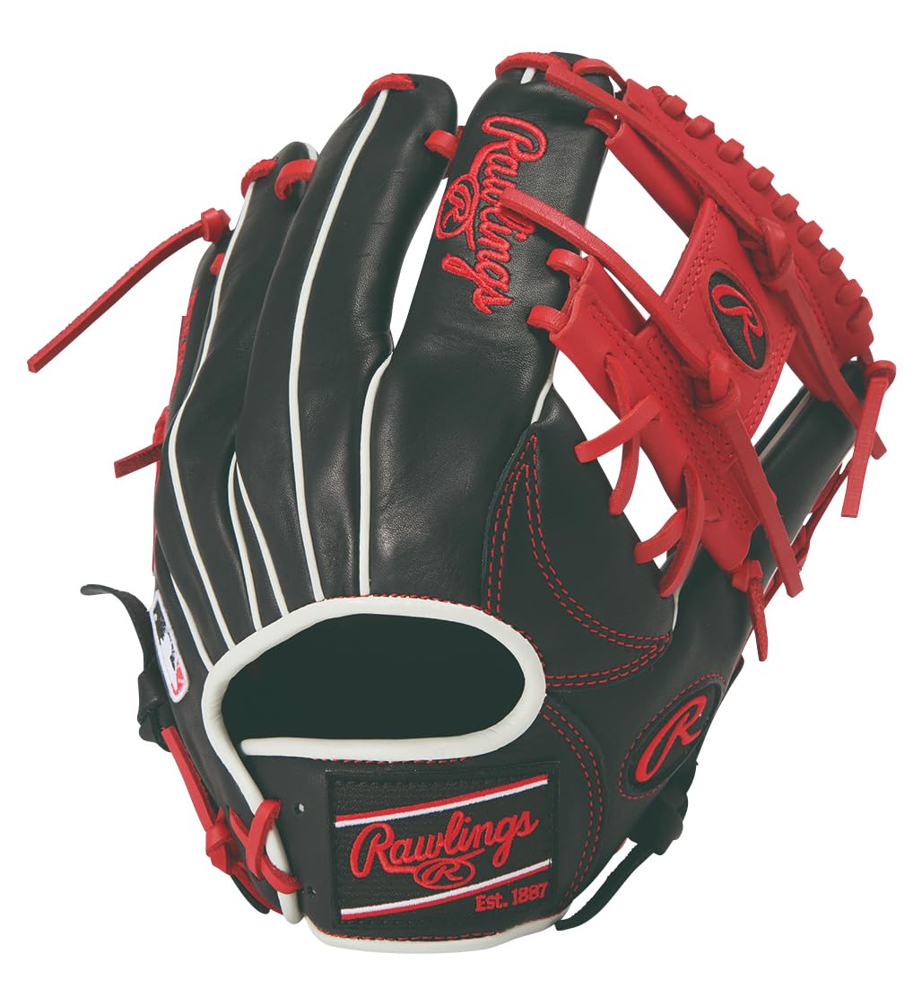 

Rawlings MLB COLOR SYNC Baseball inches HOH® Glove, Softball, Infield, GR6HM935FS, Black/Scarlet, 11.75 (Right-handed throw)