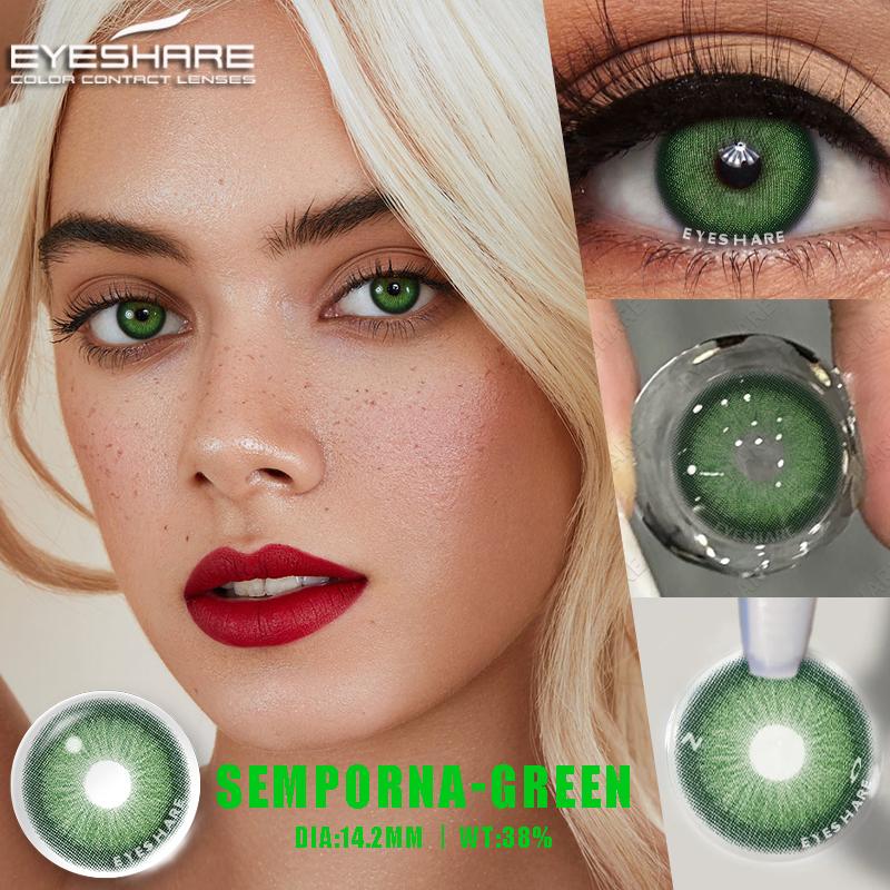 EYESHARE 1 Pair Natural Color Contact Lenses Sweet Big Eyes Brown Gray Yearly Easy To Wear