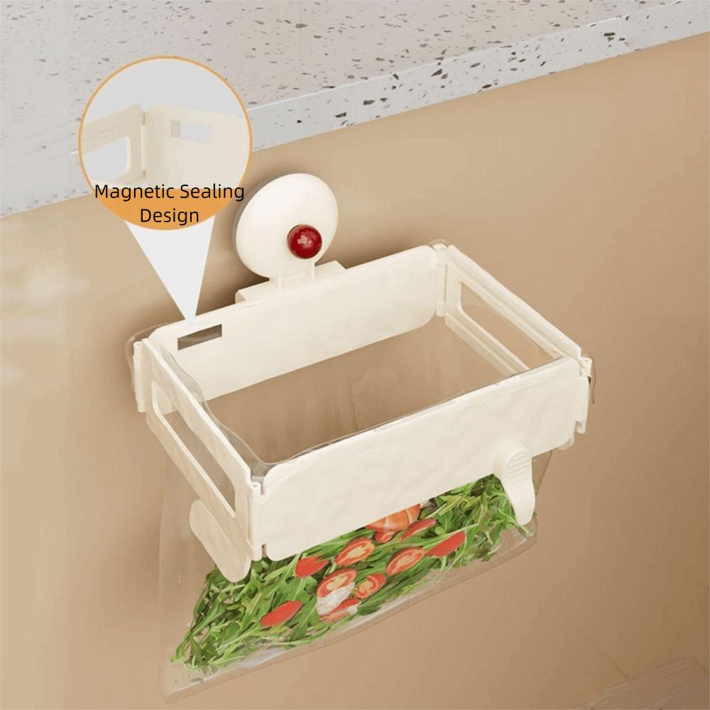 Foldable Suction Cup Trash Bag Holder Space Saving Rubbish Storage Holder  Cabinet