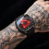 Herren Tonneau Quarz Armbanduhr Lederarmband Wasserdicht Mode Sport Herrenuhr