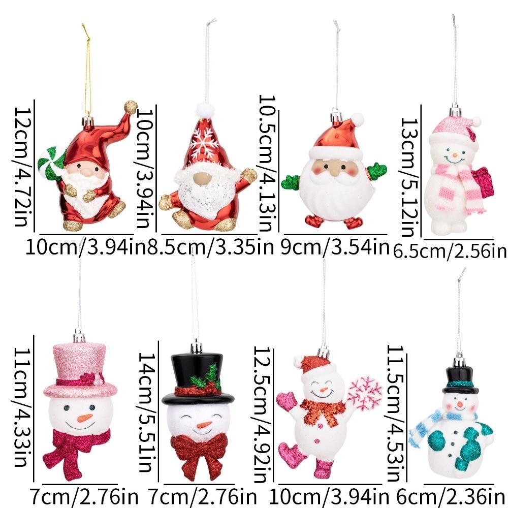Plastic Santa Hanging Pendant Cartoon Shape Character Xmas Ornament Window Display