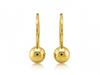 585 Gold Ball Earrings On a Hook with a Classic Shiny Ball As a Gift