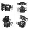 D-40 PRO Double Panoramic Head CNC Aluminum Alloy Ball Head U Notch Design Low Center of