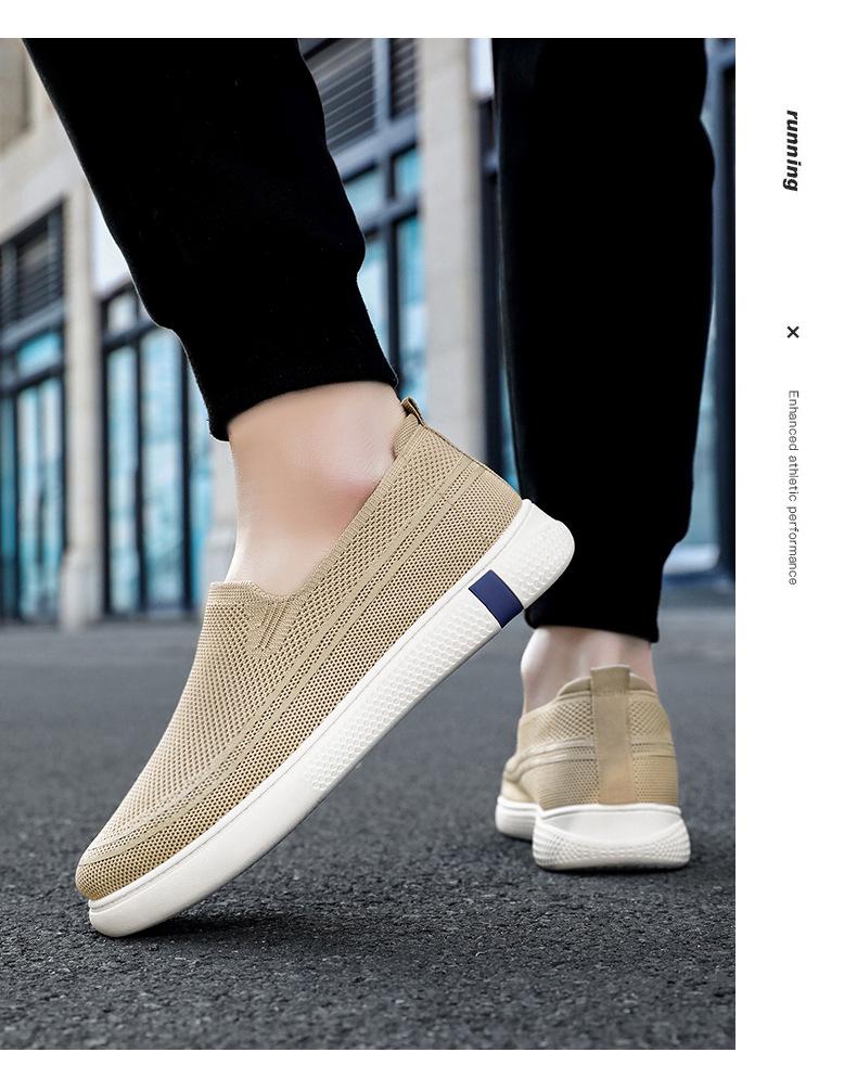 Men's Summer Fly-knit Breathable Slip-on Dad Shoes - Korean Style Casual & Comfortable