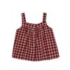 Japanese Style Fresh & Sweet Cotton Linen Plaid Camisole Vest for Women - Summer Loose Fit Top