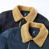 Cappotto di Cotone Denim Corto da Uomo Plus Velluto Autunno e Inverno Velluto d'Agnello Ispessito Autunno e Inverno Caldo Cappotto di Cotone Casual da Uomo