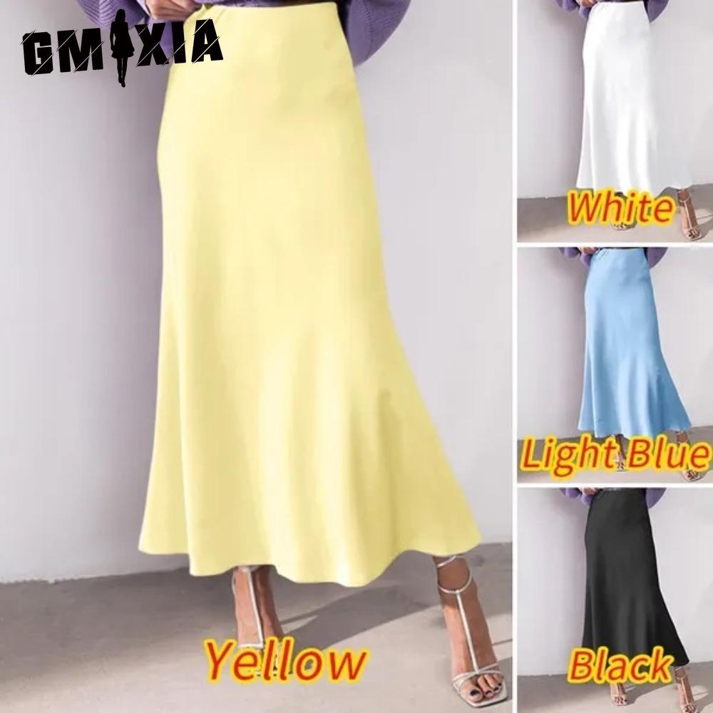 

GMXIA Women s Fashion Casual Summer Spring Skirt XXXXL жовтий