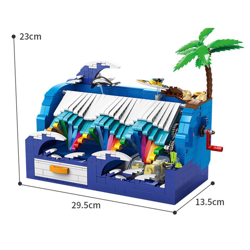 

Музыкальная шкатулка KAZI 10009, модель «Погоня за волнами в летней серии», креативные игрушки «сделай сам», строительные блоки, подарок для мальчиков, 818 шт.