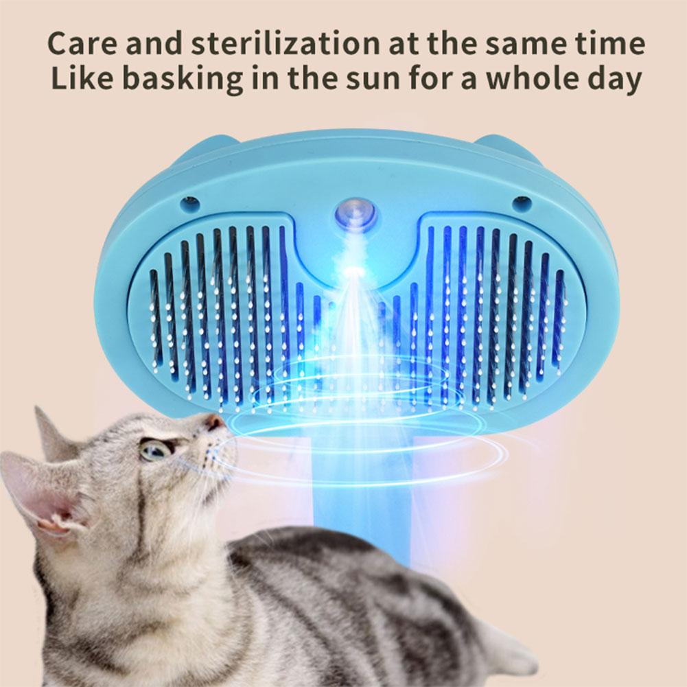 Cat Hair Brush with Release Button Cat Steamy Brush Rechargeable Massage Grooming Brush for Long and Short Hair Dogs and Cats