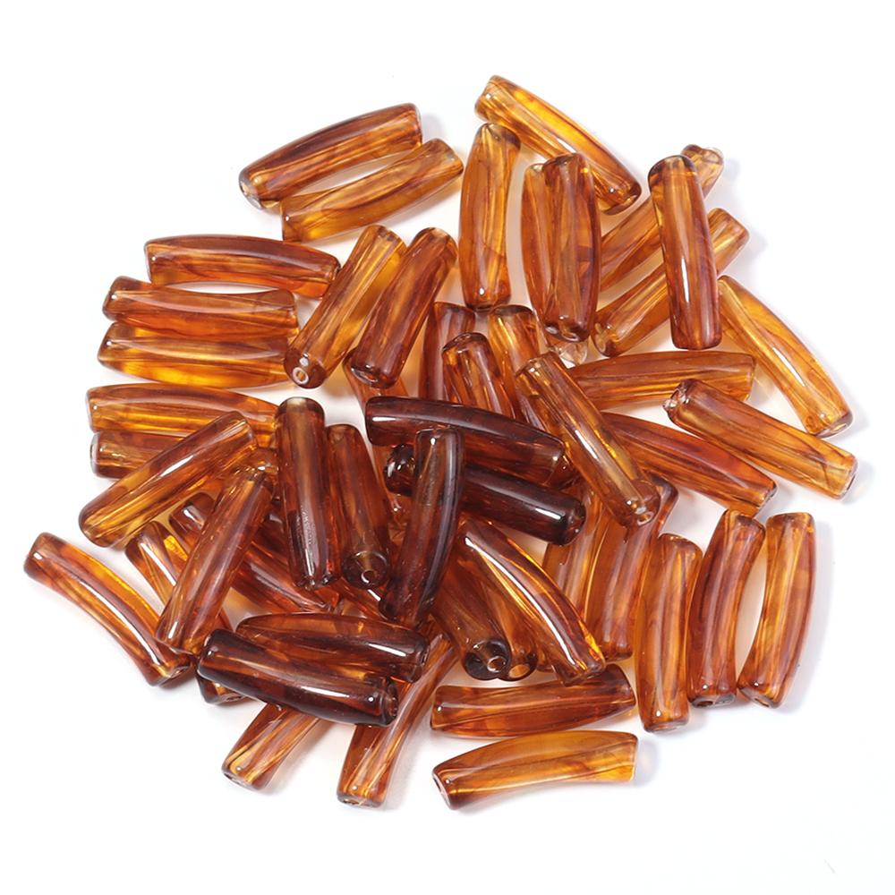 10-100pcs/lot Amber Color Acrylic Beads Oval Heart Pumpkin Shape Loose Spaced Beads For DIY Charms Bracelet Necklace Accessories