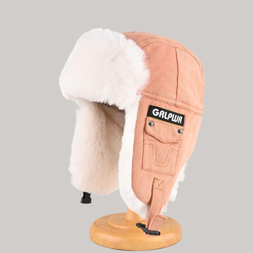 Winter Thick Cotton Hat Warm Ear  Hat Riding Electric Bike Cold-proof Skiing Flight Hat