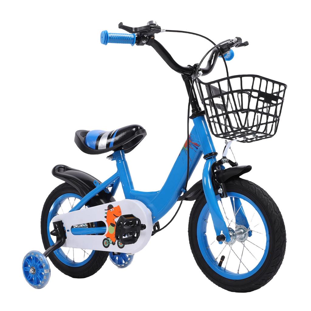Kids Bike for Boys Girls Ages 3 10 Years Old Iron with Training Wheels Basket Adjustable Seat for Outdoor Riding Cycling