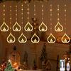 Diwali Usb Curtain String Lights Hanging Diya Ring Ornaments 8 Modes Window Curtain Light Home Mandir for Muslim Holiday Decor