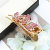Elegant Crystal Double Flower Hair Claw Hair Grab Duckbill Clip For Women Headdress Hair Accessories Rhinestone Hairpin Headwear