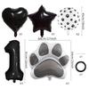 Black Dog Paw Party Balloon Set Aluminum Film Digital Animal Birthday Party Decoration Pet Aluminum Film Balloon